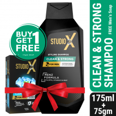 Studio X Clean & Strong Shampoo for Men 175ml (75ml Soap Free)